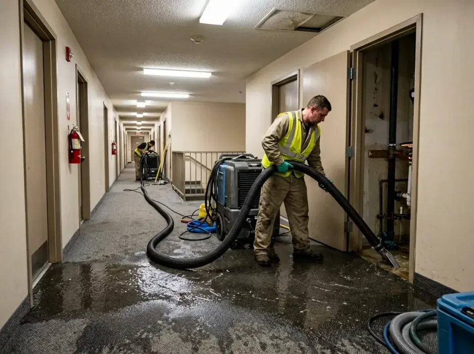 multi-unit-apartment-hallway-f-005 — frequently asked questions, Emergency Burst Pipe Water Extraction & Removal in Gladevie…
